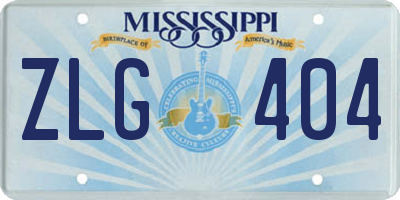 MS license plate ZLG404