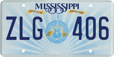 MS license plate ZLG406