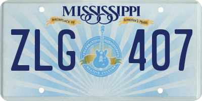 MS license plate ZLG407