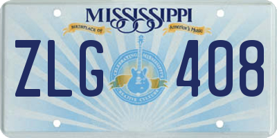 MS license plate ZLG408