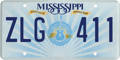 MS license plate ZLG411