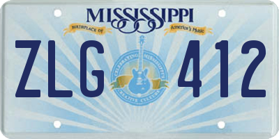 MS license plate ZLG412