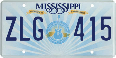 MS license plate ZLG415