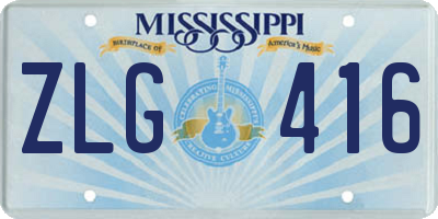 MS license plate ZLG416