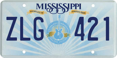 MS license plate ZLG421