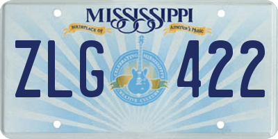 MS license plate ZLG422