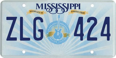 MS license plate ZLG424