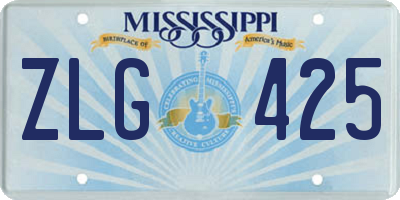 MS license plate ZLG425