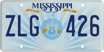 MS license plate ZLG426