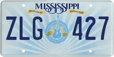 MS license plate ZLG427
