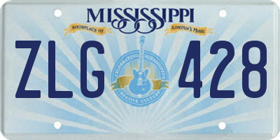 MS license plate ZLG428
