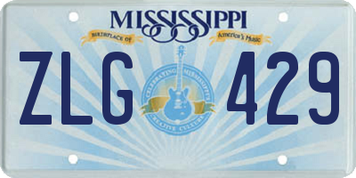 MS license plate ZLG429