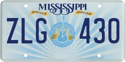 MS license plate ZLG430