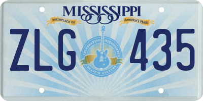 MS license plate ZLG435