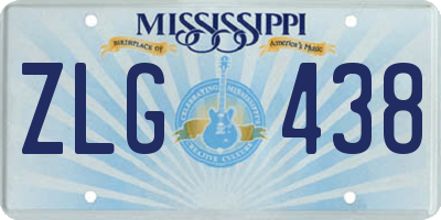 MS license plate ZLG438