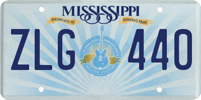 MS license plate ZLG440
