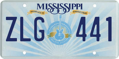 MS license plate ZLG441