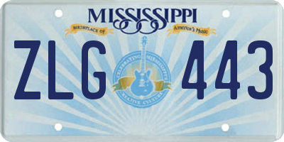 MS license plate ZLG443
