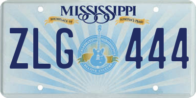 MS license plate ZLG444