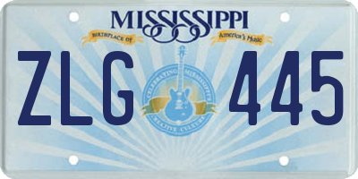 MS license plate ZLG445