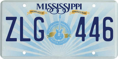 MS license plate ZLG446