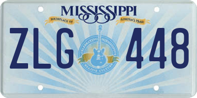 MS license plate ZLG448