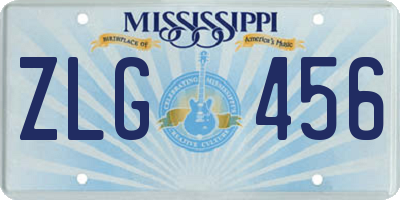 MS license plate ZLG456