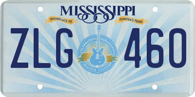MS license plate ZLG460