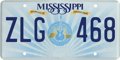MS license plate ZLG468