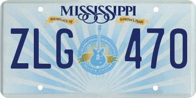 MS license plate ZLG470