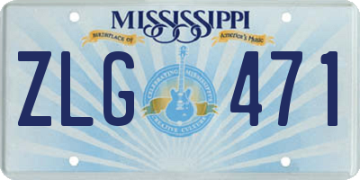 MS license plate ZLG471