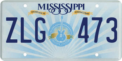 MS license plate ZLG473