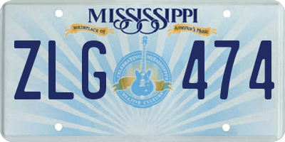 MS license plate ZLG474