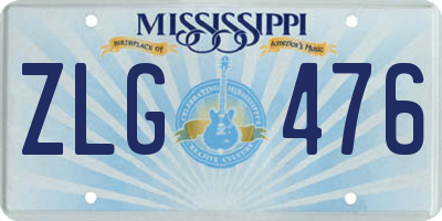 MS license plate ZLG476
