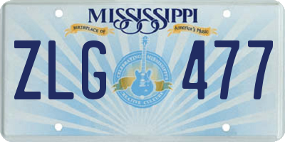 MS license plate ZLG477