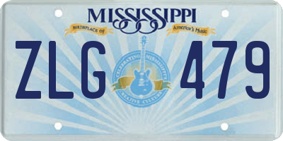 MS license plate ZLG479