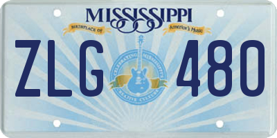 MS license plate ZLG480