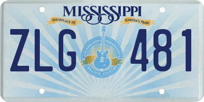 MS license plate ZLG481