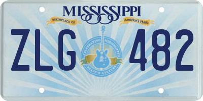MS license plate ZLG482