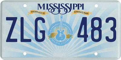 MS license plate ZLG483