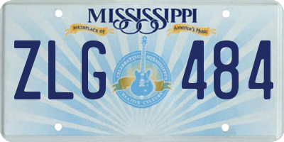 MS license plate ZLG484