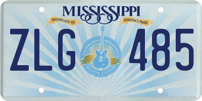 MS license plate ZLG485
