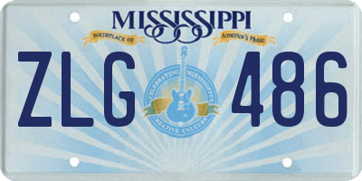 MS license plate ZLG486