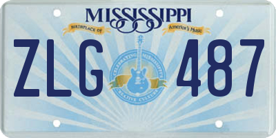 MS license plate ZLG487