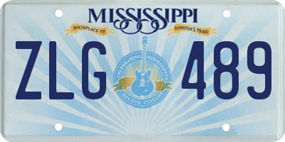 MS license plate ZLG489