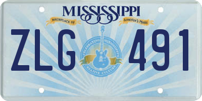 MS license plate ZLG491