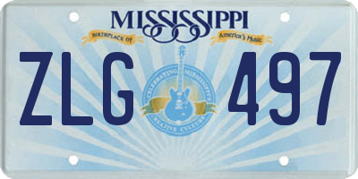 MS license plate ZLG497