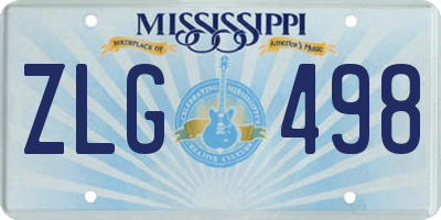 MS license plate ZLG498