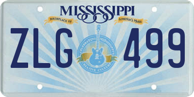 MS license plate ZLG499