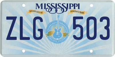MS license plate ZLG503